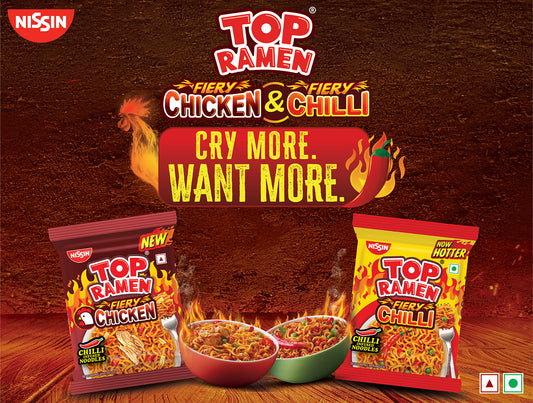 Ready to put your taste buds on fire? Introducing the New Top Ramen Fiery Chicken and Hotter Top Ramen Fiery Chilli.